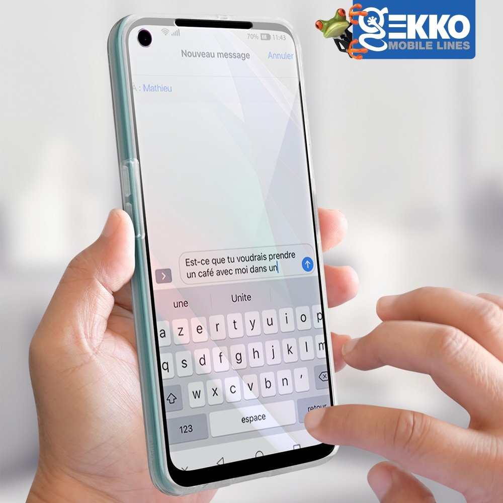 Husa 360° pentru Oppo A54 5G, Fata + Spate (2 in 1), silicon si spate din plastic, decupaje camera, Full Body - Transparenta