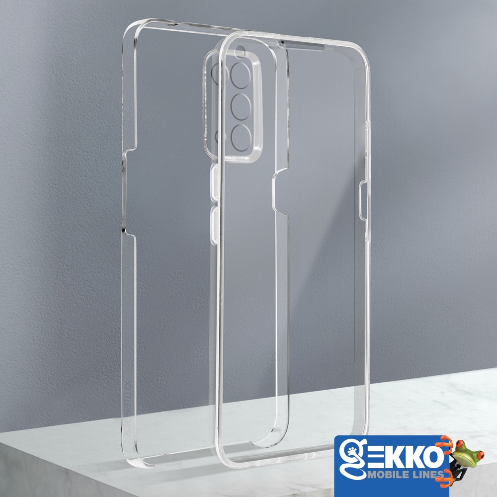 Husa 360° pentru Oppo A54 5G, Fata + Spate (2 in 1), silicon si spate din plastic, decupaje camera, Full Body - Transparenta