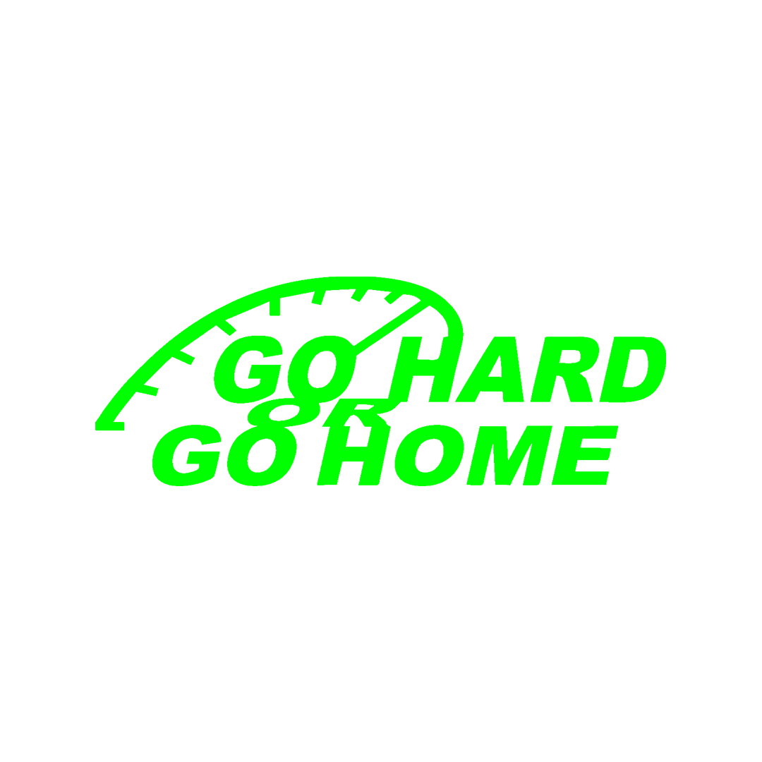 Sticker auto ''Go hard or go home'', 15x6 cm, Verde eMAG.ro