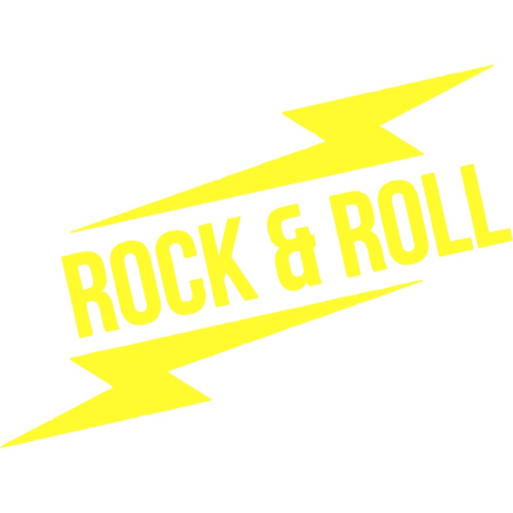 Sticker auto ''Rock a roll'', 12x9 cm, Galben