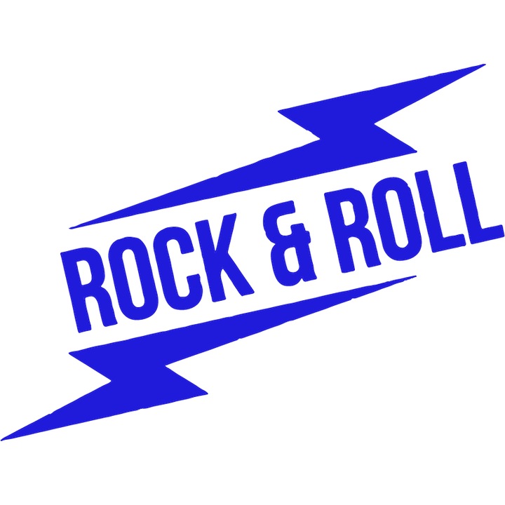 Sticker auto ''Rock a roll'', 12x9 cm, Albastru