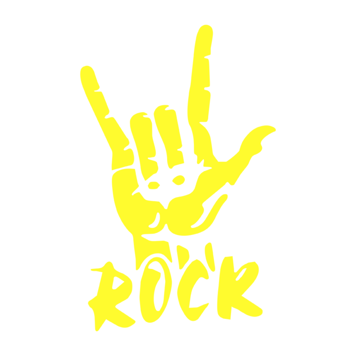 Sticker auto ''Rock a roll hand'', 18x14 cm, Galben
