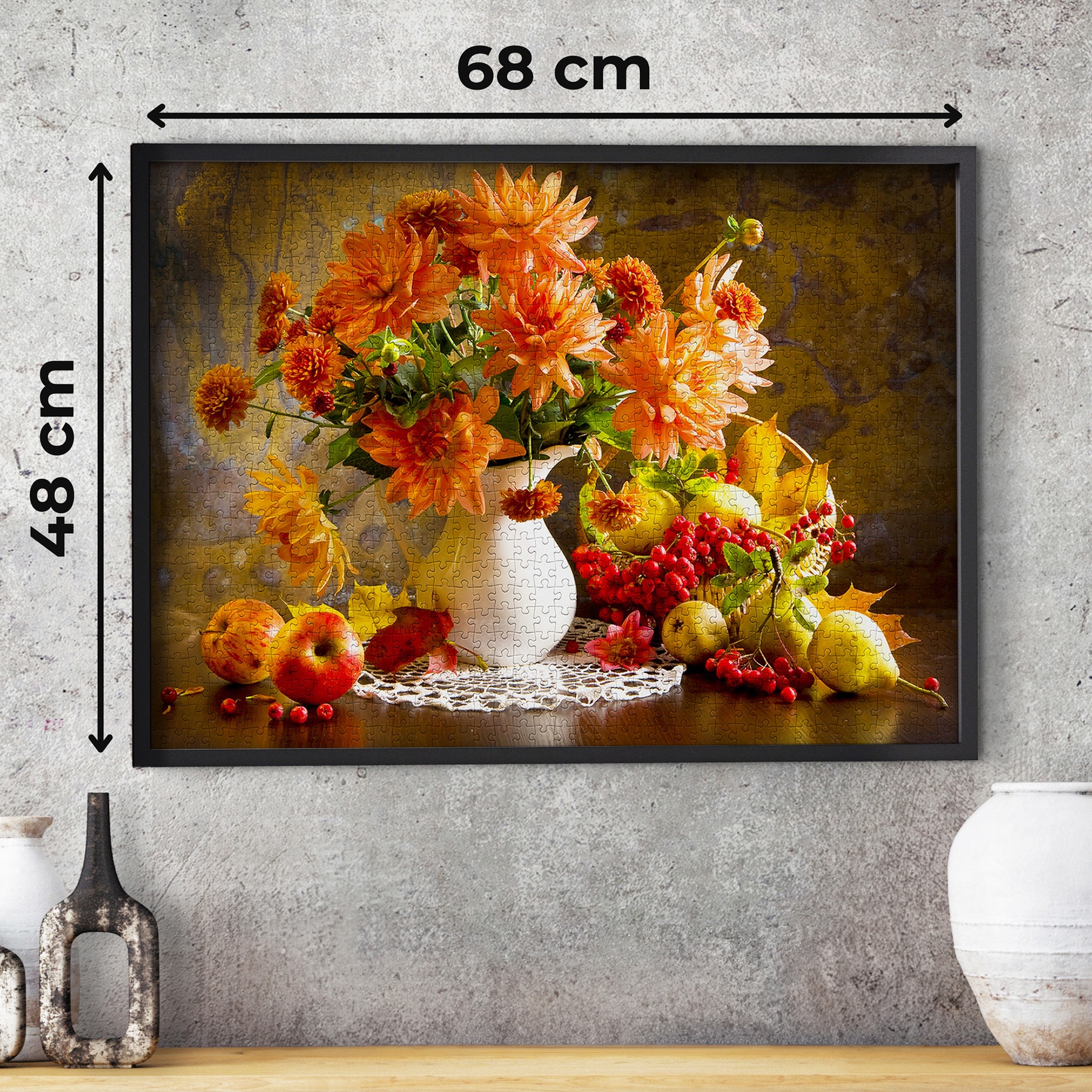 Puzzle 1000 Piese ENJOY – Dalii Portocalii de Toamna, Natura