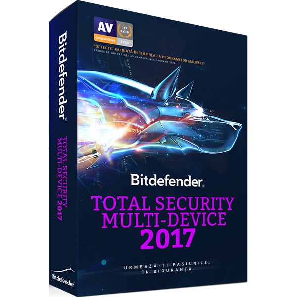 Bitdefender Total Security Multi-Device, 2017, 1 an, 5 device-uri