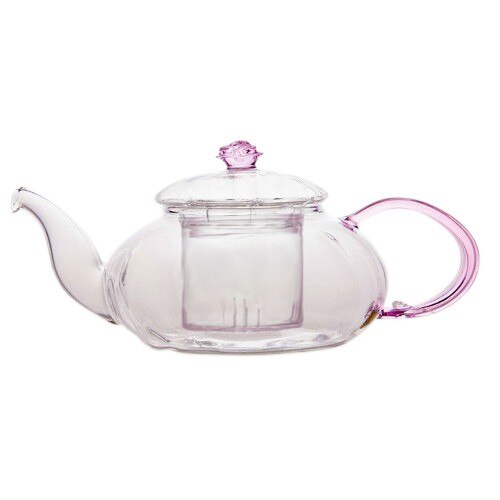 Ceainic Sticla Termorezistenta Pink Rose