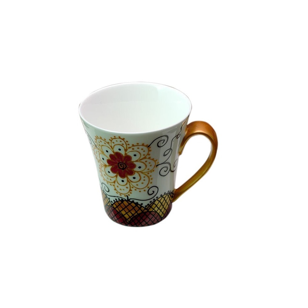 Cana pictata manual, Livada cu ceai, model floare, portelan, 250 ml