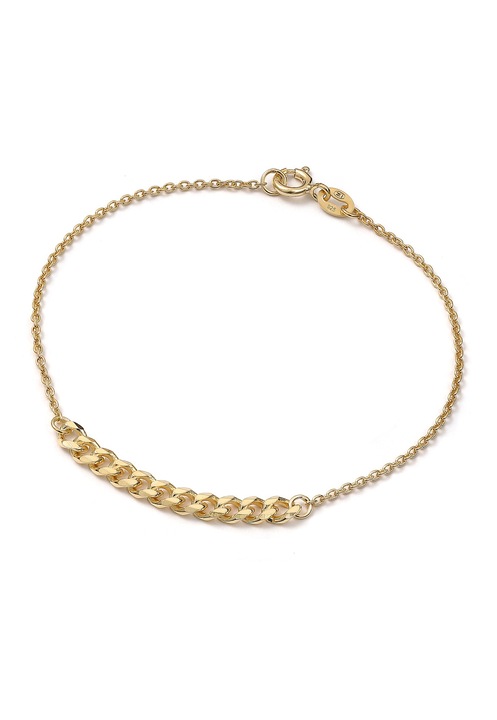 Bratara Dama Lant Argintie Placata Cu Aur, Silver & Gems, Lant, 19 cm, Argint 925 Placat Cu Aur, Placata Cu Aur De 24 De Carate, Inchidere Inchizatoare, Ambalate Intr-o Cutie Decorativa Eco-friendly, Bijuterii Pentru Femei, Auriu