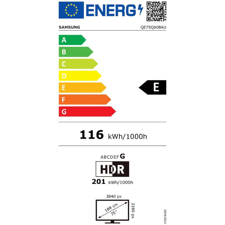 Televizor Samsung QLED 75Q60B, 189 cm, Smart, 4K Ultra HD, Clasa E