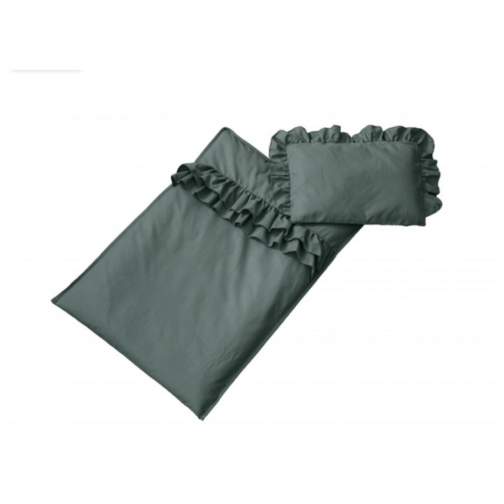 Set 2 piese lenjerie patut Nordville, Bumbac, 50x70cm/25x35cm, Verde