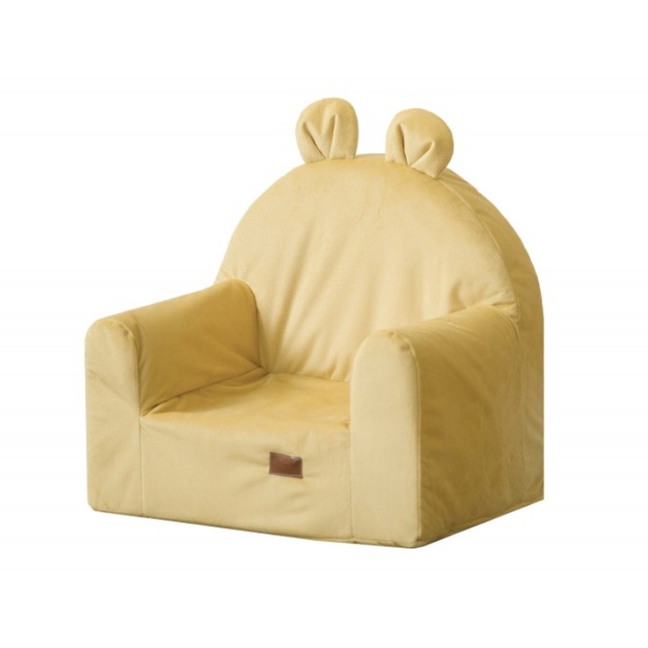 Fotoliu copii Nordville, Catifea/Spuma, 7 luni+, Galben