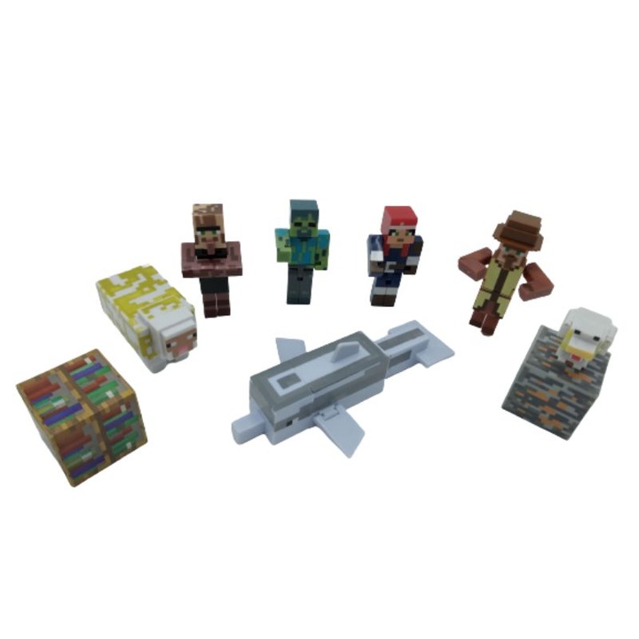 9 db Minecraft figurás készlet, tartozékokkal, +3 év