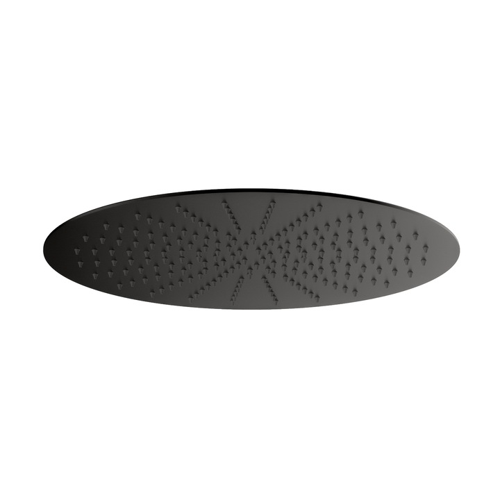 Cap de dus Stilform, Ultraflat, Rotund, 1 functie, Otel inoxidabil, Negru mat