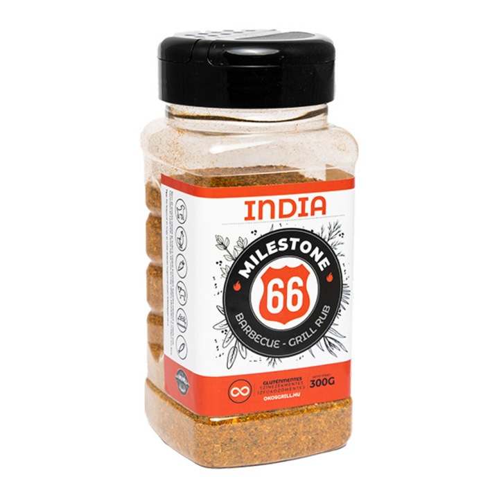 Milestone66 BBQ-Grill Rub fűszerkeverék, India, 300 g