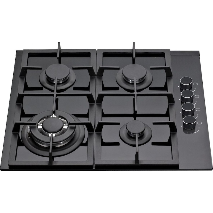 Plita incorporabila cu inductie Ciarra, CBBIH4BFF, 4 arzatoare, consum redus, sticla cristal, 9 niveluri putere, detectare vas, display digital, senzor touch, temperatura reglabila, timer, functie Boost, functie FlexZone, siguranta copii, 7200 W, negru