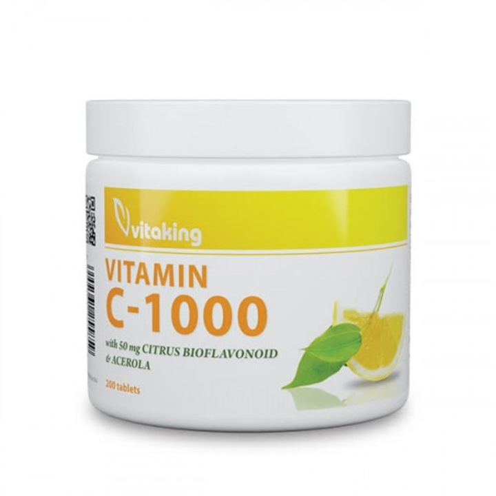 C-Vitamin citrus bioflavonoiddal acerolával és csipkebogyóval, 1000mg / 50mg / 50mg / 10mg, tablettás, 200 darabos