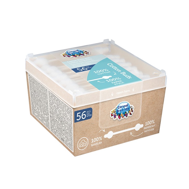 Betisoare pentru urechi Bebelusi Canpol EKO 56 buc