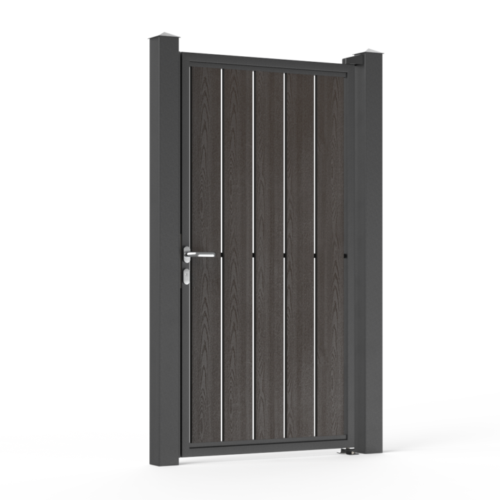 Poarta pietonala, Todome, Model 76 cu WPC, maro, 100 x 180 cm