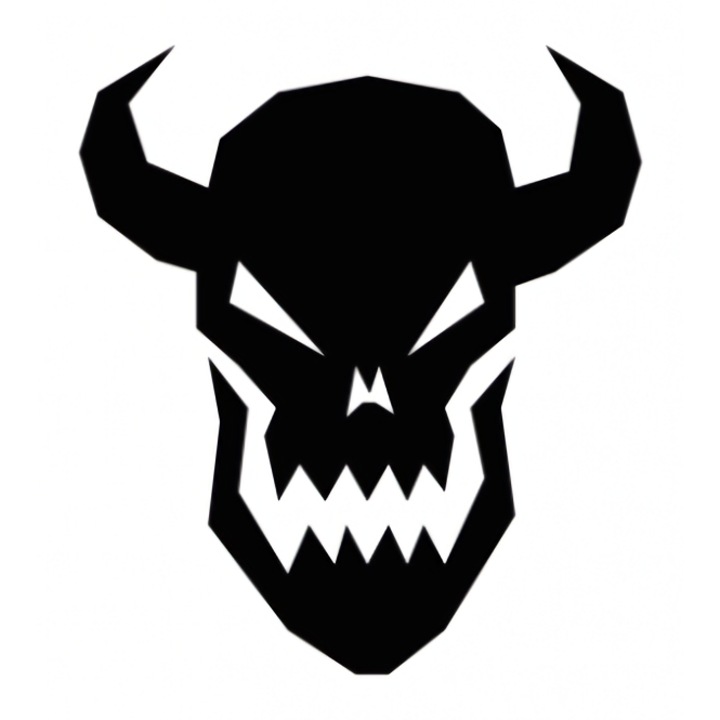Sticker decorativ auto, Devil skull, 12x10 cm, negru