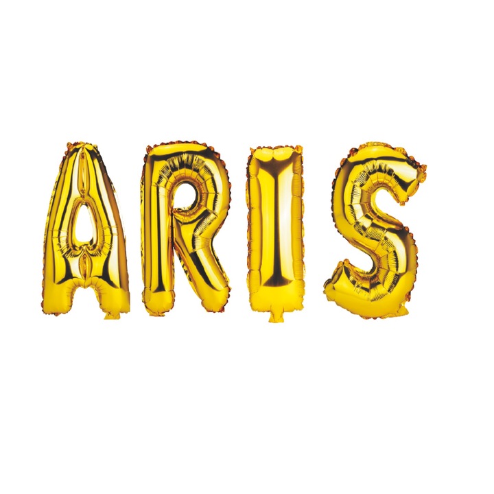Aris nevű léggömb szett, arany, 40 cm