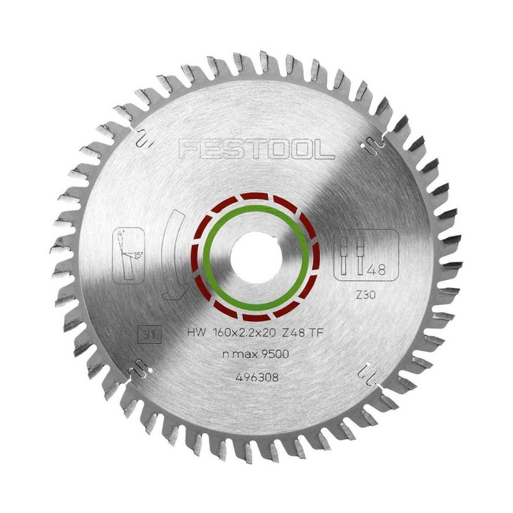 Panza pentru fierastrau circular FESTOOL pentru taiere LAMINATE/HPL HW 160x2,2x20 TF48 (496308)
