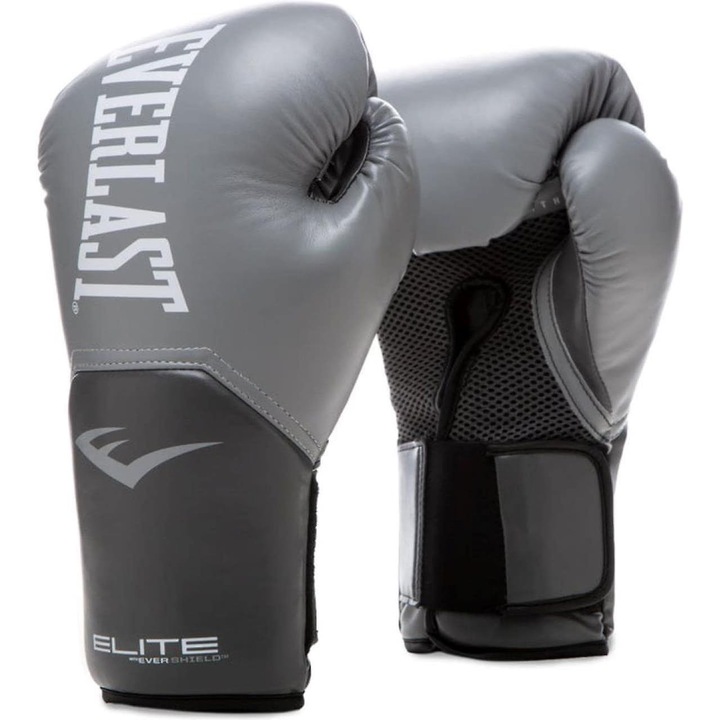 Боксови ръкавици Everlast Pro Style Elite, 16 oz, За тренировка, Сив