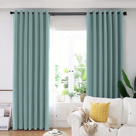 Draperie din catifea blackout cu inele albe, Madison, 150x235 cm, densitate 700 g/ml, Morning Blue, 1 buc