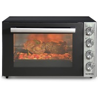 Cuptor electric Kumtel LX-9645GRANIT Pizza & Rotisor XXL, 70 litri, 2000 W, Rotisor, Convectie, 7 moduri de gatit, interior Granit, geam dublu, negru/inox