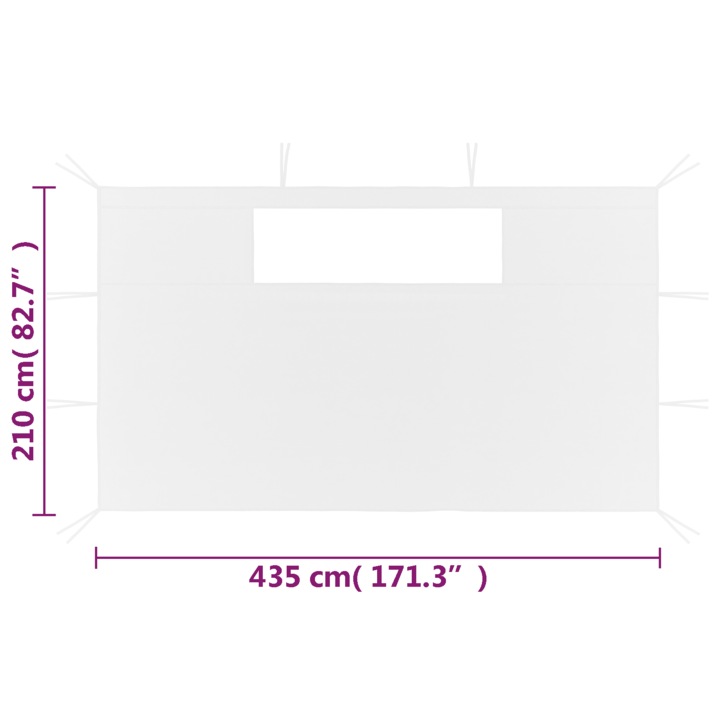 Pereti laterali pentru foisor cu ferestre vidaXL, 2 buc., alb, 1.2 kg