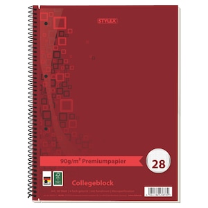 Caiet studentesc A4 Stylex Premium paper 90gr, 80 coli matematica, 4 perforatii