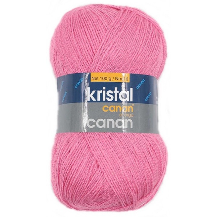 Pachet fir tricotat subtire Can Kristal 126, 5 bobine, acril 100%, 500 g/pachet, culoare roz