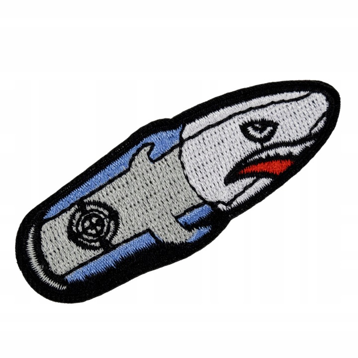 Petic Textil, Little Angel, rechin, glont, cartus, Gri, 7.2 cm x 2.6 cm