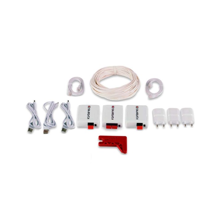 Kit fibra optica, Duplex SnapData, POF, Plastic, 40 m