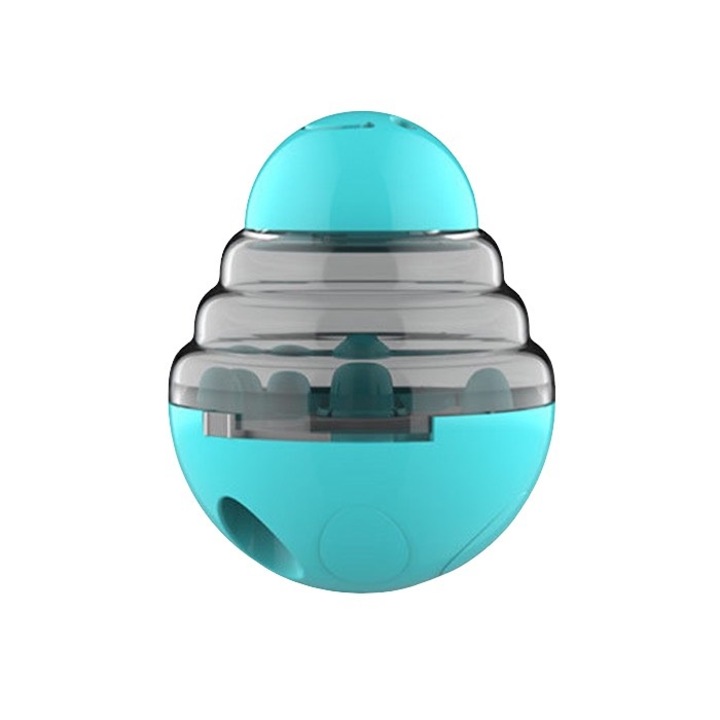 Jucarie dozator hranire lenta caini si pisici Grunluft HappyPET DT-SA-01, prevenirea Indigestiei, pentru mancare, albastru