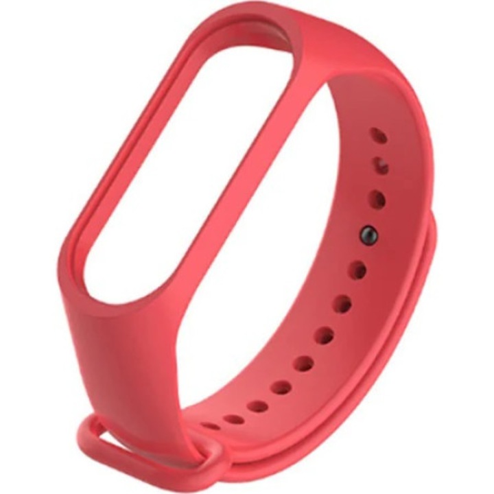 Bratara din silicon cu PIN de Metal, compatibil Xiaomi Mi Band 3 / Mi Band 4, Brand PHN Mag, Rosu