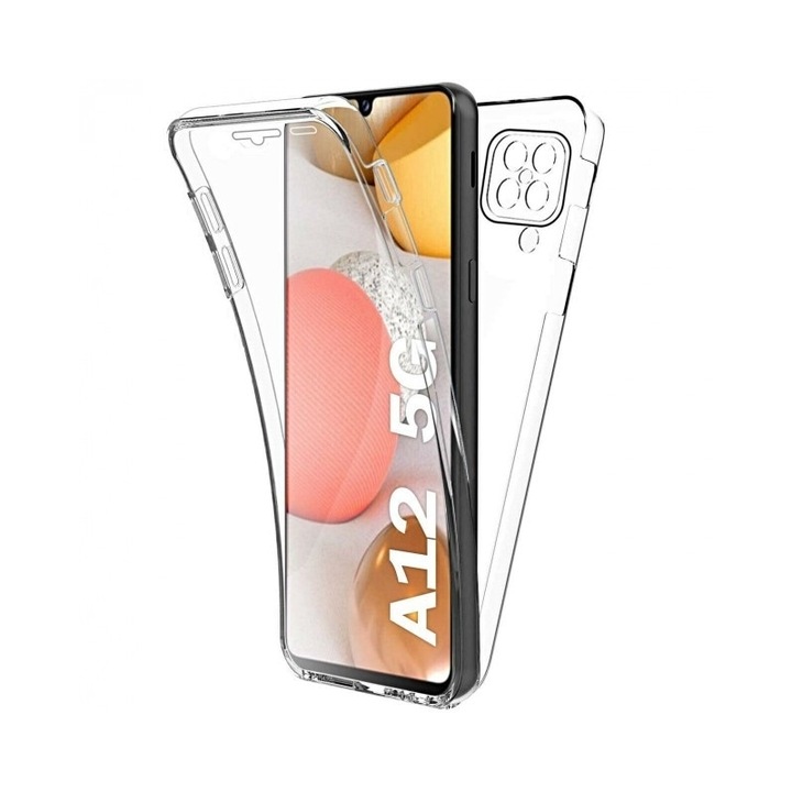 Samsung Galaxy A12 tok, 360 fokos, műanyag hátlap, Selfie Cats, Többszínű, Paramount