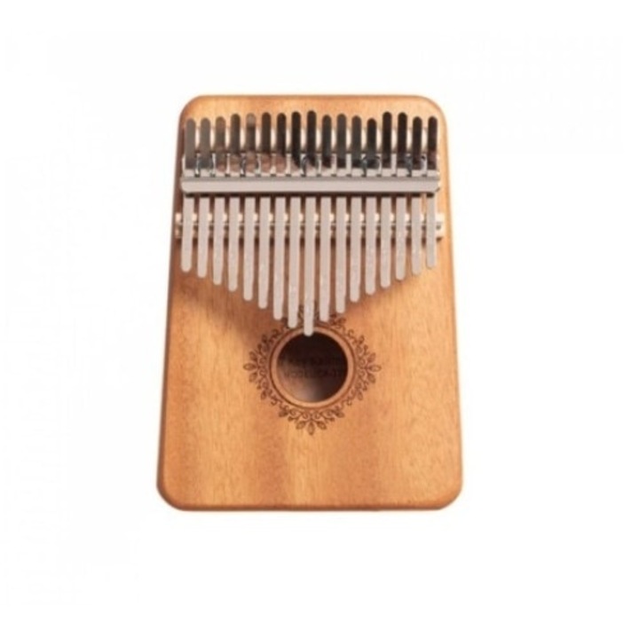 Instrument muzical FOXMAG24 din lemn, Kalimba, 17 note, accesorii, culoare lemn natur