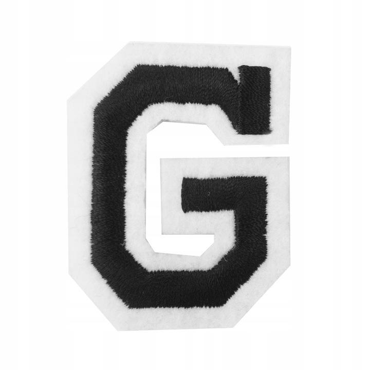 Petic Textil, Little Angel, Scrisoare G, Alb/Negru, 3.8 cm x 5 cm