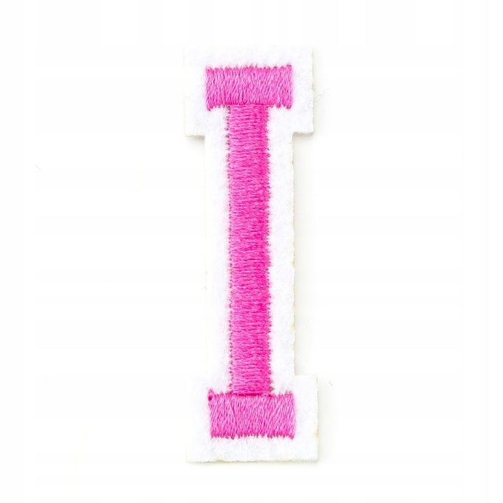 Petic Textil, Little Angel, scrisoare I, Alb/Roz, 1.5 cm x 5 cm