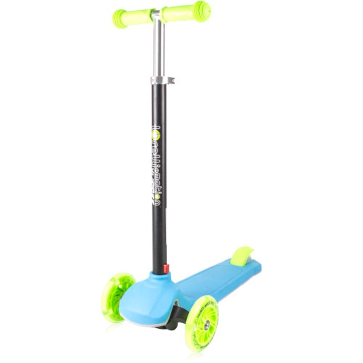 Trotineta Pliabila Lorelli Scooter Yuppee cu Leduri, Blue & Green