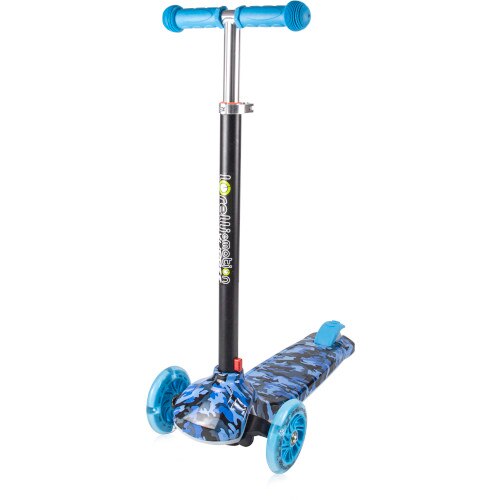 Trotineta Pliabila Lorelli Scooter Yuppee cu Leduri, Blue Military