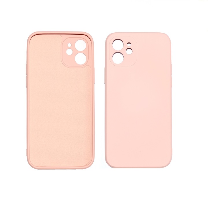 Husa de protectie din silicon lichid pentru compatibil iPhone 12, ZYuuan, roz