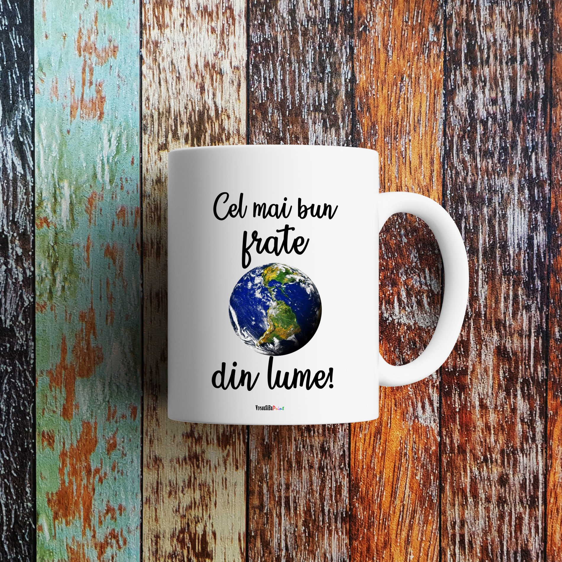 Set Cadou Personalizat Pentru Frate Cana Ceramica Alba Cel Mai Bun