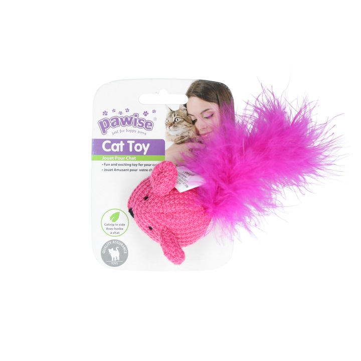 Jucarie pentru pisici Pawise Wool mice 12x10 cm
