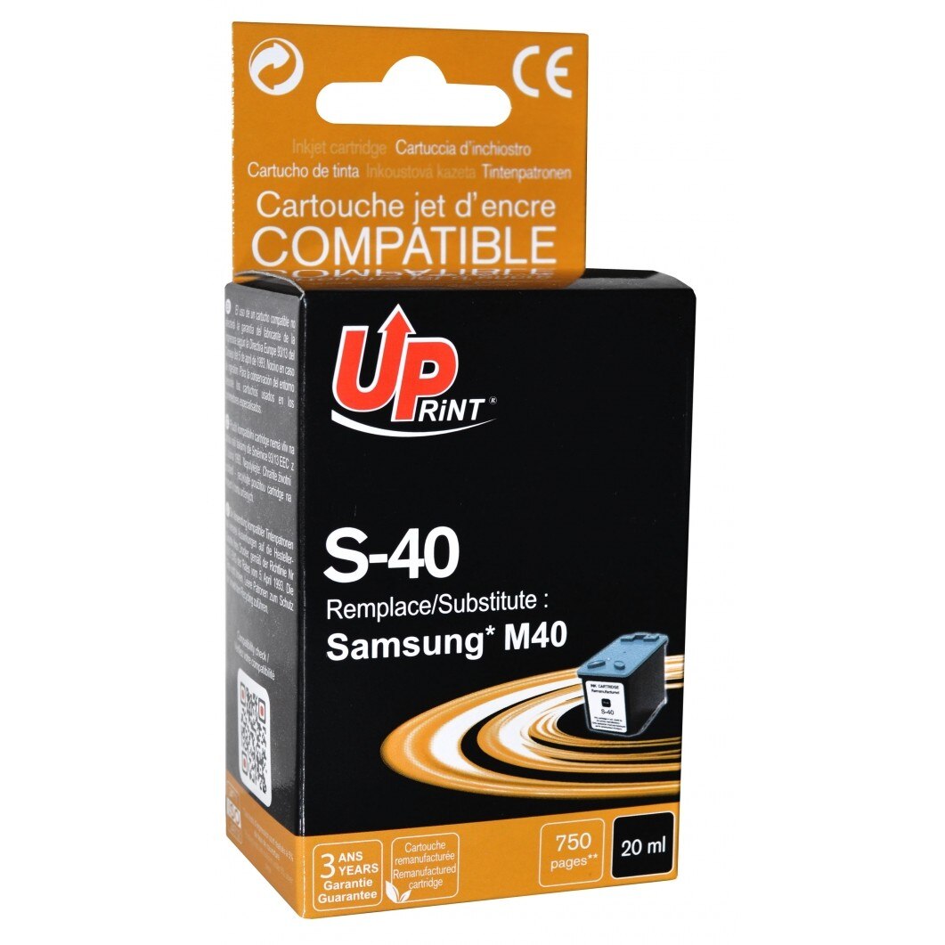 Cartus cerneala UPRINT SJ40UP Negru, 19 ml, compatibil M40