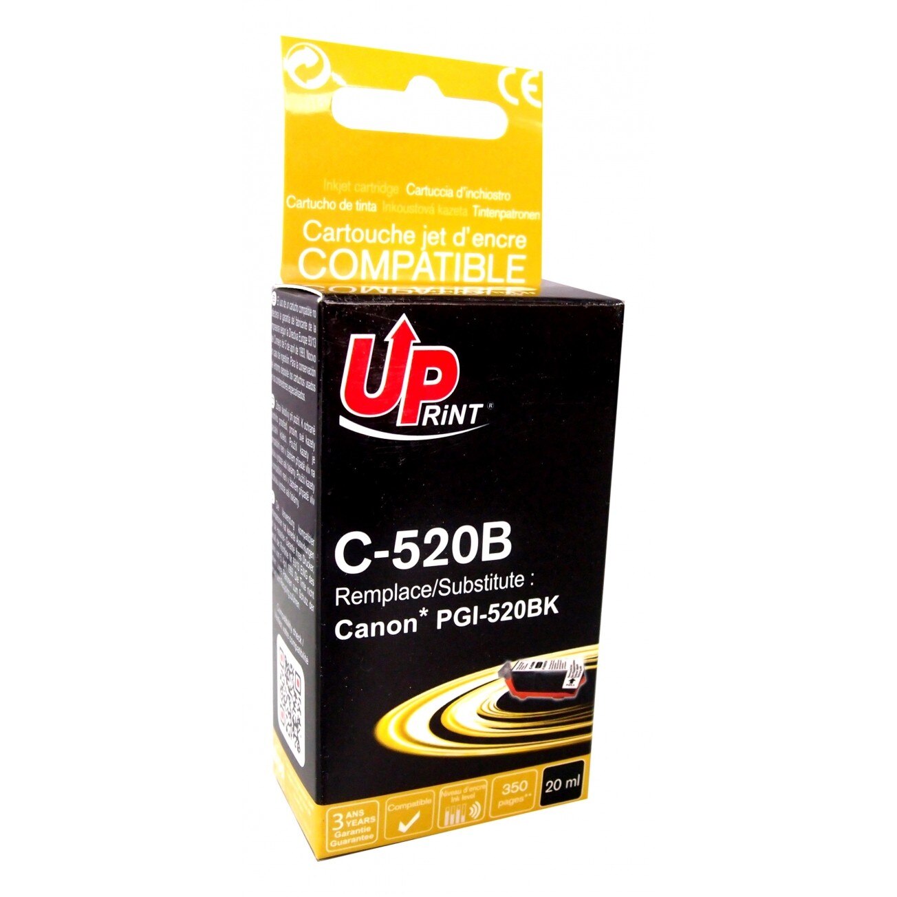Cartus cerneala UPRINT CJ520BUP Negru, 20 ml, compatibil PGI520