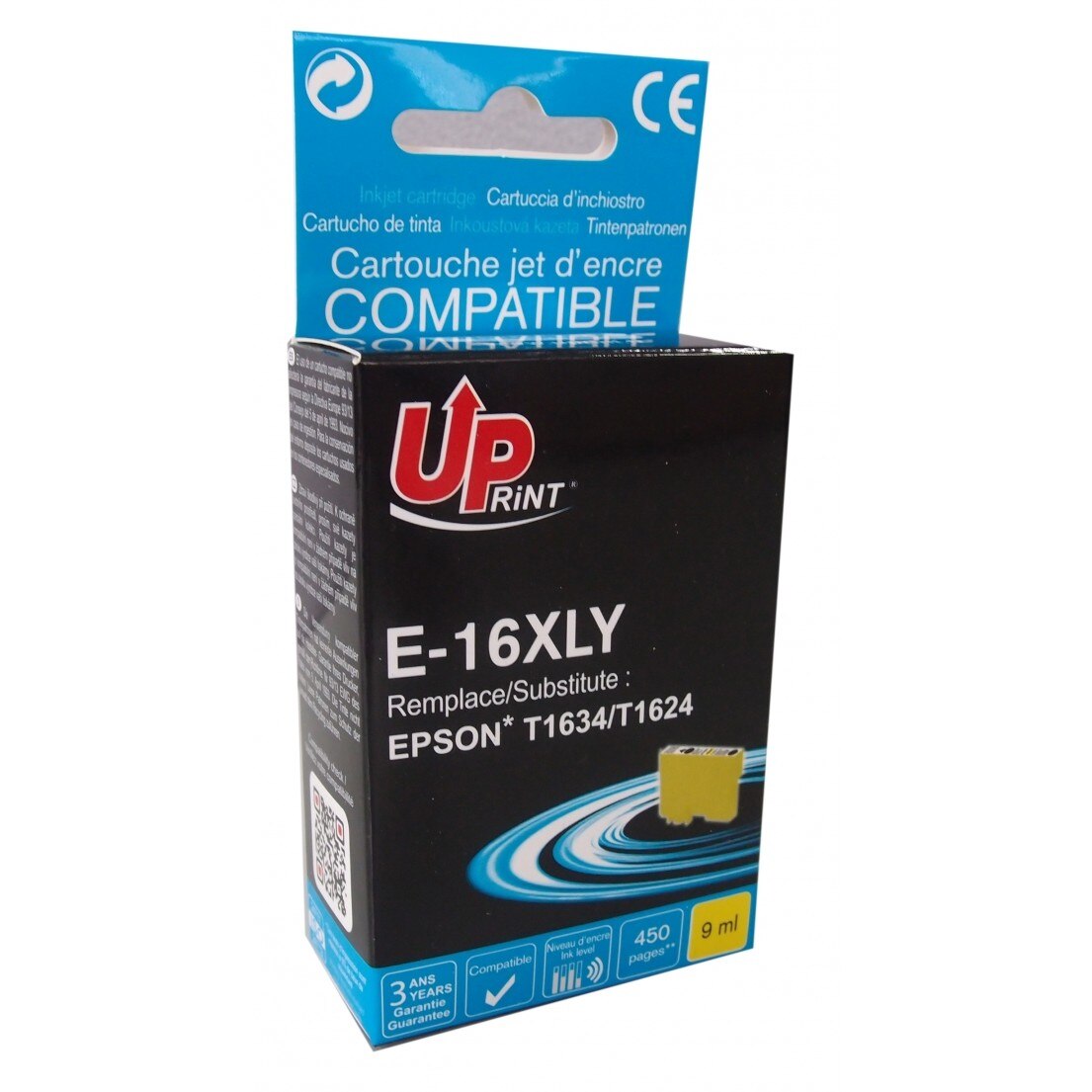 Cartus cerneala UPRINT EJ16XLYUP Galben, 9 ml, compatibil T1634/T1624