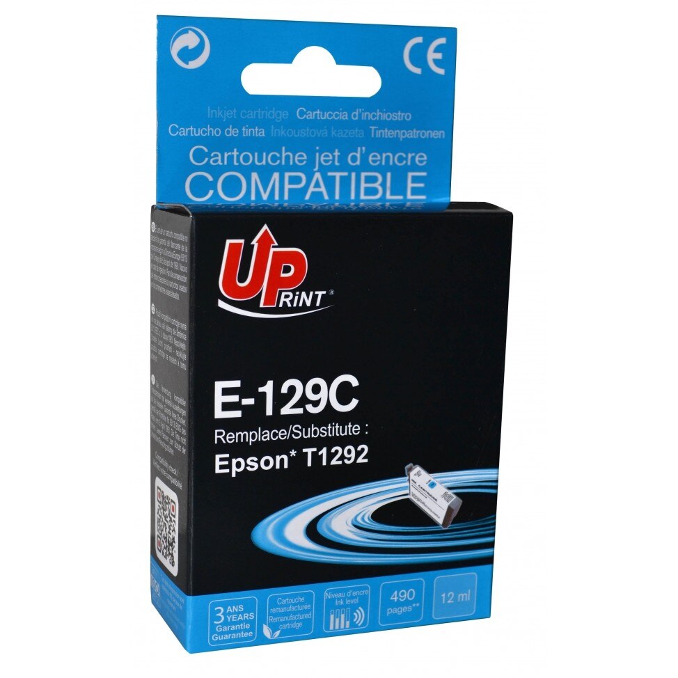 Cartus cerneala UPRINT EJ129CUPR Cyan, 12 ml, compatibil T1292