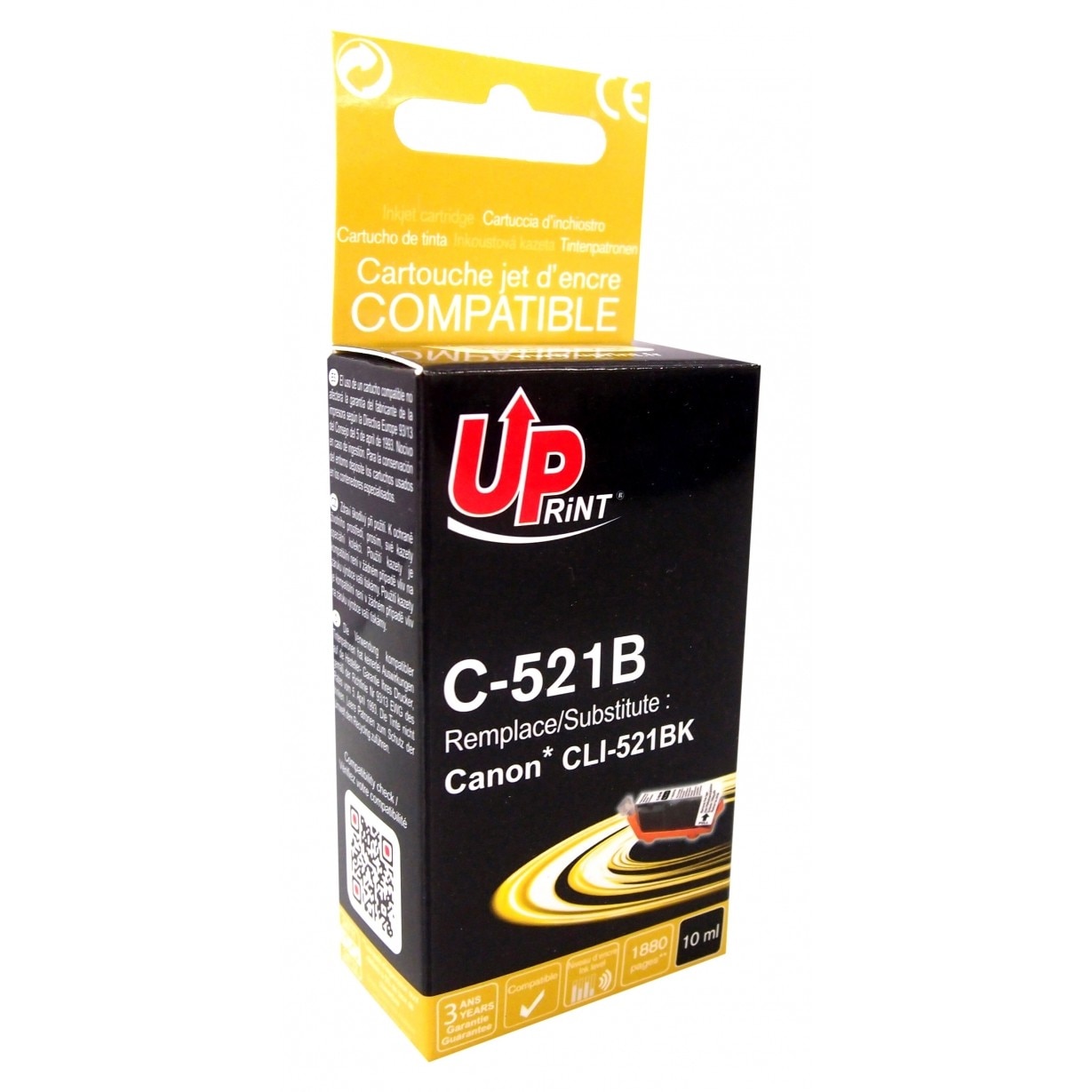 Cartus cerneala UPRINT CJ521BUP Negru, 10 ml, compatibil CLI522