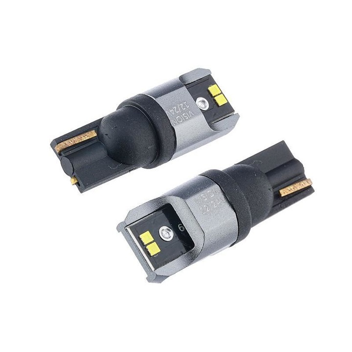 Izzókészlet T10, LED, 4 SMD 1616, 12-24V W5W, fehér, Canbus, VISION 58268