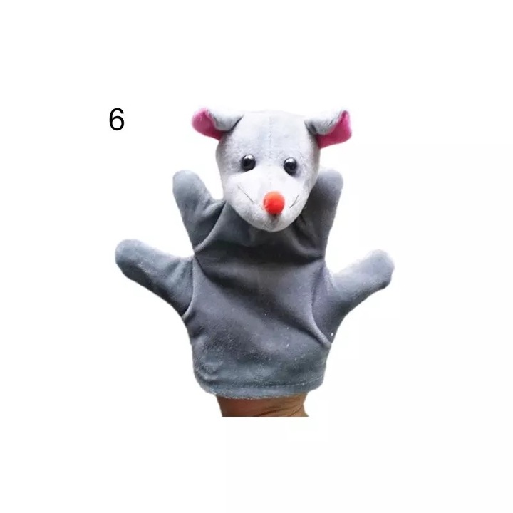 Marioneta de mana model animalut, 22.5 cm, Gonga® Gri